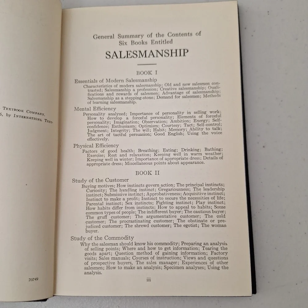 RARE 1926 International Textbook Company Salesmanship #3 Beginning The Sale